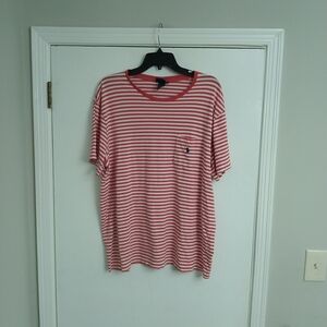 Polo by Ralph Lauren Red and White Striped Short-Sleeve Pocket Tee